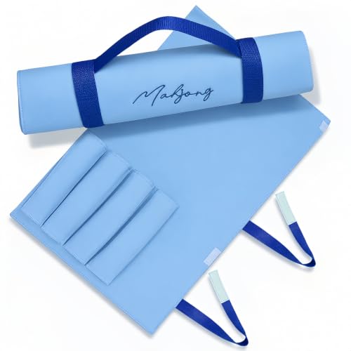 American Mahjong Rack Storage Bag – Roll-Up Canvas Carrier Fits 4 Racks & Pushers – Portable Protective Sleeve Organizer for Travel & Club – Mah Jongg Accessories Gift (Bag Only) (Blue) - color: Blue