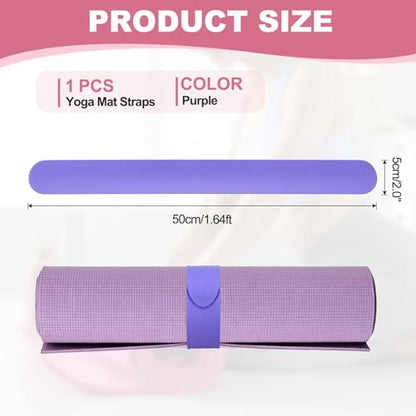 Yoga Mat Strap Slap Band, One Snap Yoga Mat Slap Band for Keep Mats Tightly Rolled Exercise Mat Sling Holder - color: Purple