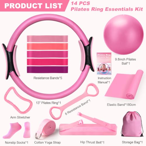 Pilates Ring Set for Home Workout -13'' Magic Circle and Ball