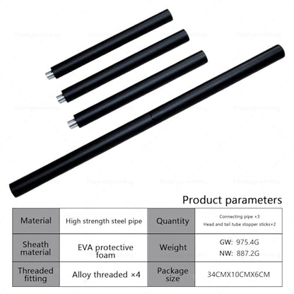 yoga stick is made of sturdy steel that is 5 feet high and an adjustable stretching stick, providing flexibility, agility, and balance. Covered with thick and comfortable foam layer - color: Black