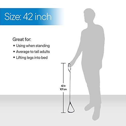 RMS Premium Leg Lifter with Hand Strap and Foot Loop, 42 Inch | Leg Lifter Strap, Helps lift a weak leg into bed, a wheelchair, chair or car without reaching down or using your hands - size: 42 Inch (Pack of 1)