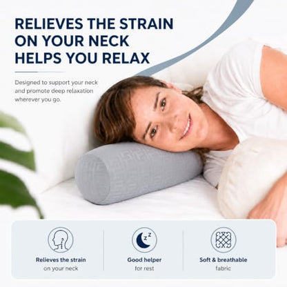 Neck Roll Pillow, Cervical Neck Pillow Bolster Pillow for Sleeping - color: Slate Gray