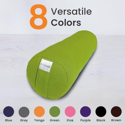 Pranayama Yoga Bolster Meditation Pillow - color: Green, size: Cylindrical 26" x 8"