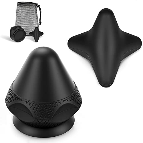 AOT Mountable Massage Ball with Suction Cup, Manual Back Massager Kit for Myofascial Release and Muscle Knot Remover Black - style: Black