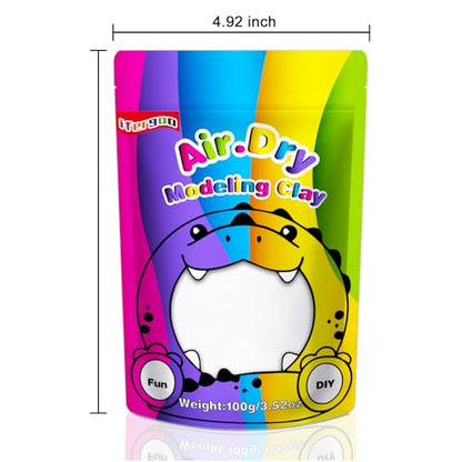 ifergoo 100g White Air Dry Clay, 3.5oz DIY Creative Modeling Clay for Kids | Refill Foam Magic Clay for School Art & Craft Project, Slime Supplies, Ultra-light & Soft, Gift for Age 3-12 Boys & Girls - color: White/100g
