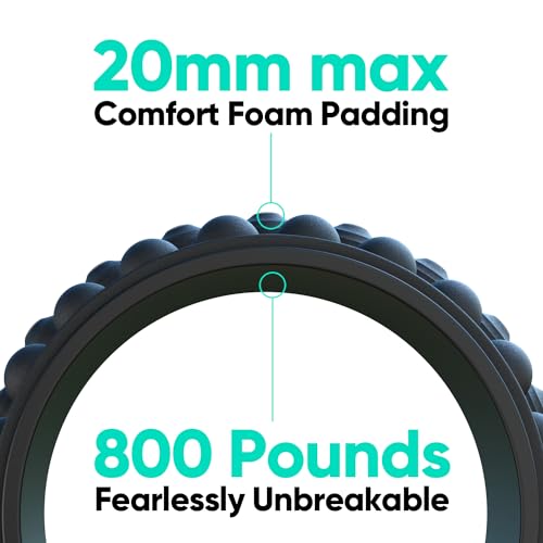 FitBeast Back Roller, Back Wheel Foam Roller - Targeted Muscle Roller for Deep Tissue Massage, Back Stretcher - color: Black, size: 12''
