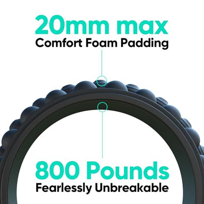 FitBeast Back Roller, Back Wheel Foam Roller - Targeted Muscle Roller for Deep Tissue Massage, Back Stretcher - color: Black, size: 12''