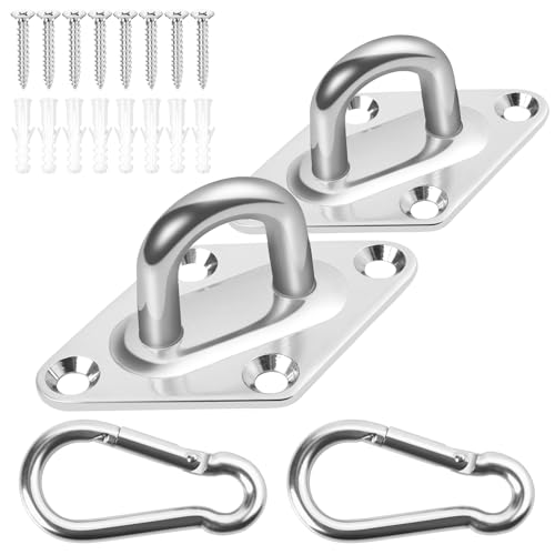Heavy Duty Hammock Hanging kit - 1000 lb Capacity Swing Hooks, Ceiling Hooks for Wall/Ceiling Mount, Indoor & Outdoor - Stainless Steel (Medium) - size: Medium