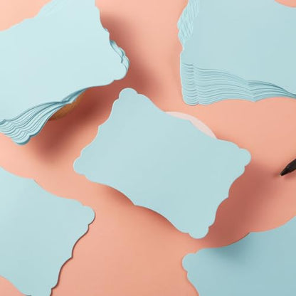 50 Pack Blank Kraft Greeting Cards, Light Blue, 4x6IN | Thick Cardstock Paper, For DIY Gift Cards, Menus, Baby Shower Invitations, Wedding Invitations - color: Light Blue, size: 4x6IN