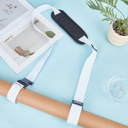 GORGECRAFT Carrying Beach Chair Straps Adjustable Shoulder Carrying Straps White Beach Chair Backpack Anti-Slip Replacement Universal for Foldable Bikes Scooter Camping Picnics Outdoor 106-176cm - color: White2