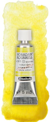 Schmincke - HORADAM® AQUARELL, Super Granulation, 14 911 001 Volcano Yellow, 5 ml tube, very strong granulating colors, finest super granulating watercolors - color: 911 volcano yellow
