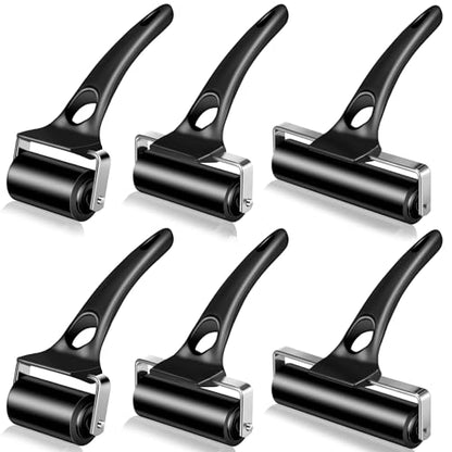 Frienda 6 Pack Rubber Brayer Rollers Set, 2 Inch, 3.2 and 4.7 Inch Hard Rubber Rollers for Printmaking, Ink Application, Block Printing, Stamping, Wallpaper, Vinyl, Gluing, Crafting - size: 2 Inches, 3.2 Inch, 4.7 Inches