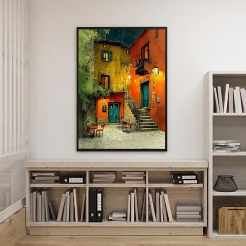 House Diamond Art Kits for Adults, Hotel Diamond Painting 12X16 Inch | Easy 5D Diamond Art Kits, Round Dots Full Drill, DIY Diamond Painting Kit for Adult Beginners, Home Wall Decor Gifts - color: Country 15