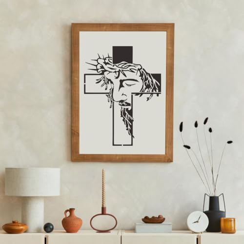 Christian Stencils for Painting Bible Verse Stencil | Reusable Motivational Religious Stencils for Painting on Wood Sign Fabric Canvas DIY Crafts - style: Christian