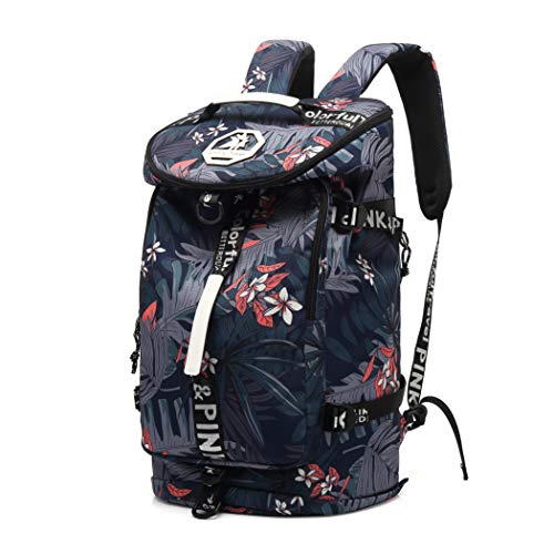 Kalesi Gym Duffle Bag Backpack 4-Way Waterproof with Shoes Compartment for travel Sport Hiking laptop - color: Floral-cool
