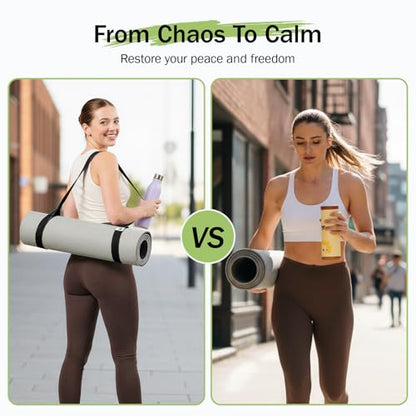 Slim Panda Yoga Mat Straps for Carrying, Adjustable Yoga Mat Carrier Sling Fits All Mats(Mat Not Included) - color: Black, size: 72 inches