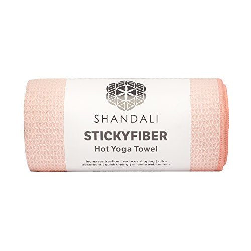 Shandali Hot Yoga Towel - Mat-Sized, Microfiber, Super Absorbent, Anti-Slip, Injury Free, 24" x 72" - Best Bikram Yoga Towel - Exercise, Fitness, Pilates Gear - color: Sakura Pink