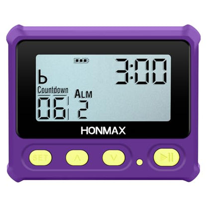 8200 Interval Timer, Stopwatch with Backlight, USB-C Rechargeable Clock (Purple) - color: Purple