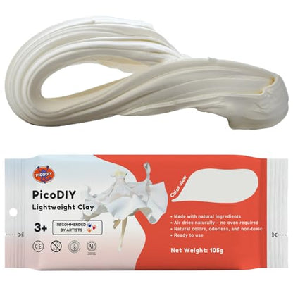 Air Dry Clay Lightweight, Flexible Modeling Clay for Adults Arts and Crafts | Professional & Moldable, Soft & No-Stick, Polymer Clay for Sculpting, Molding,Anime Figures,Making Costumes,DIY Projects - color: White