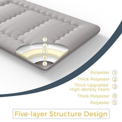MAXYOYO 6" Extra Thick Japanese Floor Mattress Twin Folding Futon Mattress - color: Dark Grey, size: Twin