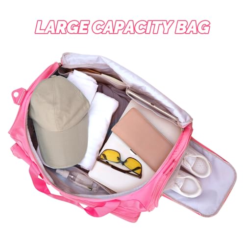 MAXTOP Large Gym Bag for Women Men Duffle Bag With Wet Dry Separation - color: Rose, style: Gym Bag