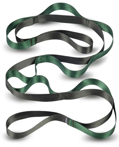 Acozycoo Stretching Strap with Loops for Physical Therapy,Knee,Calf,Back | Yoga Strap for Stretching,Non-Elastic Stretch Band,Rehab,Pilates,Flexibility Training,Hamstring,Leg Lifter,Fascia,Hip - color: Green-02, size: Length: 75 Inch, Width: 1 Inch