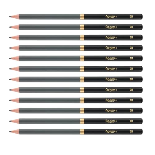 Cezanne Graphite Drawing Pencils Set - 6B, Set of 12 Break-Resistant Graphite Lead, Easy-to-Sharpen Sketch Pencils, Master Artist Quality Graphite Pencils for Technical and Artistic Drawing - color: 6B, size: Set of 12