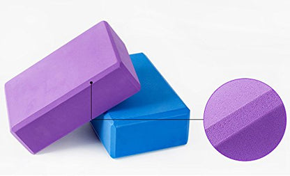 EXERZ Yoga Blocks 2 pack, Gym Blocks, Exercise Workout Fitness Bricks, Pilates Stretch Handstand Non-Slip - color: Blue