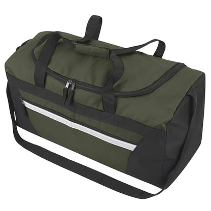 40 Liter, 22 Inch Reflective Duffle Bag with Shoulder Strap for Men, Women, Travel - color: Hunter Green