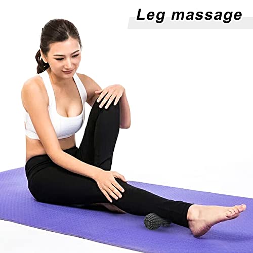 SELEWARE Peanut Massage Ball, Peanut Double Lacrosse Massage Roller Ball for Back Neck Shoulder Spine Legs Hips, Deep Tissue Peanut Roller Ball Trigger Point Muscle Massage Ball, Black - color: Black