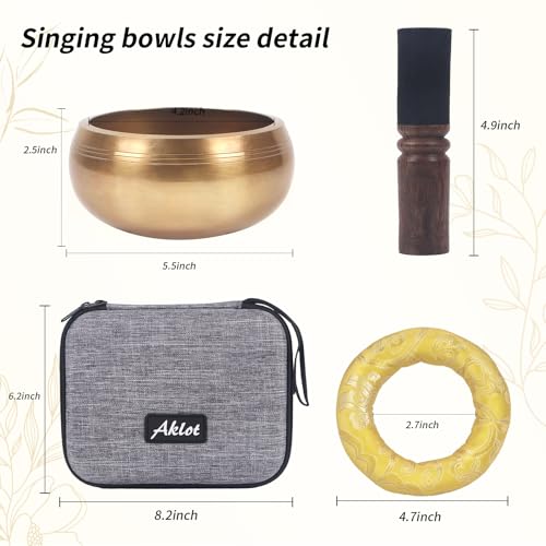 Kmise Tibetan Singing Bowls Set- Handmade in Nepal Meditation Sound Bowls for Yoga, Meditation, Mindfulness, Healing and Chakra Balancing, Stress Relief (5', World Tree) - color: 5inch World Tree
