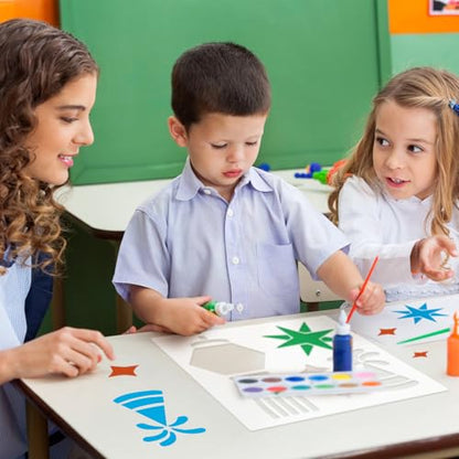 Watersay 6 Set Diwali Large Rangoli Stencil 11" x 11" Reusable Plastic Mandala Painting Stencil Indian Traditional Festival Painting on Wood Floor Wall Tile Fabric Furniture DIY Craft (Novel Style) - style: Novel Style