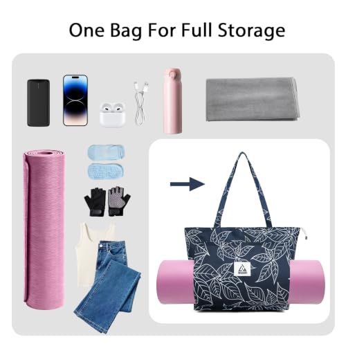 IwIeIaIrI Yoga Tote Mat Bag Carrier for Women with Mat Holder - color: Blue