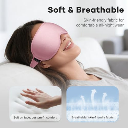 Weighted Eye Mask for Sleeping 2 Pack: Gentle Pressure Blackout Sleep Mask with 3D Contoured Cups, Zero Eye Pressure Sleep Mask for Lash Extensions, Memory Foam Travel Mask, Pink Purple - color: Pink & Purple (2 Pack)