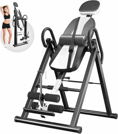 YOLEO Gravity Inversion Table for Back Pain Relief 2026 New Inversion Table | w/Lumbar Support, Easy to Assemble, Back Stretcher Machine 300 lbs - color: Black