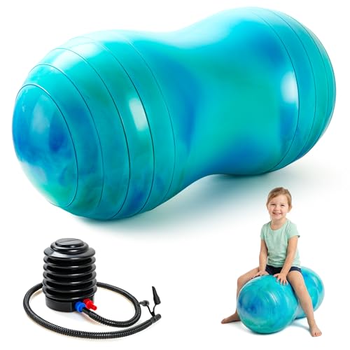 18''/20'' Peanut Ball for Kids & Adults, Anti-Burst Exercise Ball - color: Blue-green, size: 18''(45cm*90cm)