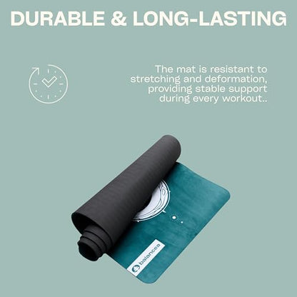 Yoga Mat With Strap 5mm Non Slip Suede & TPE - Eco-Friendly Fitness & Exercise Mat for Home Gym, Pilates, Hot Yoga, and Meditation - Lightweight Durable 72 x 24 inch Workout Mat for Women, Men - color: Green
