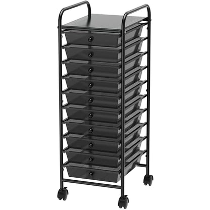 Simple Houseware 10 Drawers Rolling Utility Cart Organizer, Black - color: Black, size: 10 Drawers