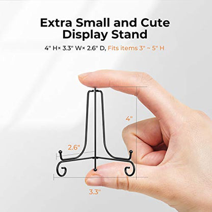 TR-LIFE Plate Stands for Display - 4 Inch Plate Holder Display Stand + Metal Easel Stand for Picture Frame, Decorative Plates, Book, Photo, Collectibles (2 Pack) - size: 4 Inch(2pcs)
