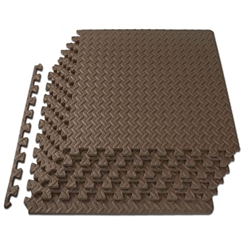 ProsourceFit Exercise Puzzle Mat ½-inch, EVA Interlocking Foam Floor Tiles for Home Gym, Workout Equipment, Kids Play Areas, Grey, 144 SQ FT - 36 Tiles - color: Grey, size: 36 Pack (144 SQ FT)