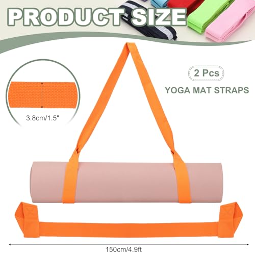 Yoga Mat Straps for Carrying, Adjustable Exercise Mat Sling Holder Multi Purpose Mats Carrier - color: Orange