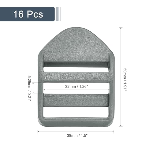 uxcell Plastic Ladder Slider Adjustable Buckles | Tension Lock Tri-Glides for Belt Backpack Straps Part Replacement - color: Gray, size: 1"