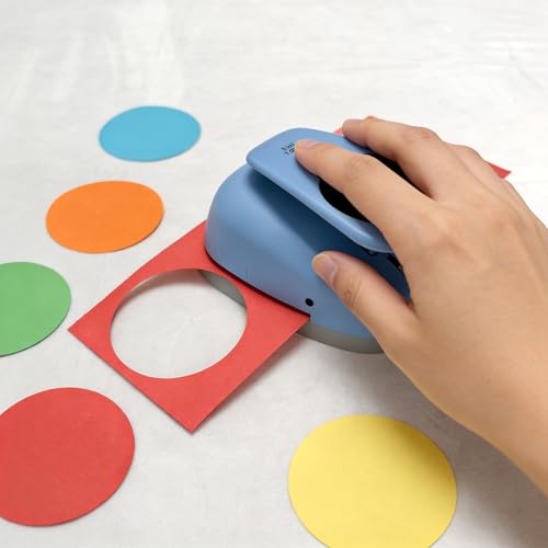 Circle Punch, 5 Sizes Creative Circle Hole Punch Cutters for Paper Crafts, Cardstock, Gift Wrapping,Blue Paper Punch, Scrapbook Tools Cards,Arts Fun Projects,Christmas and Birthday Gifts,etc. - size: 5 Sizes (3/4, 1, 2, 2.5, 3 Inch)