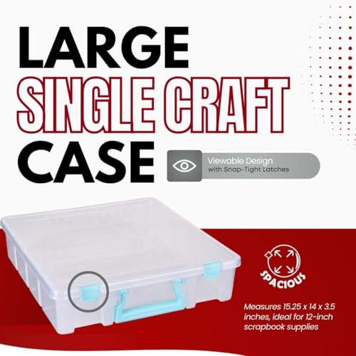 ArtBin Super Satchel 1-Compartment Craft Storage Box, Clear | One Open Compartment, 15.2 x 8 x 6.2 Inches, Secure Latches, Stackable, Clear Durable Polypropylene - color: Aqua Accents