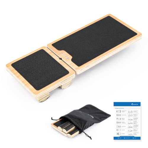 StrongTek Ankle Mobility Board, Wooden Single-Leg Balance Trainer, Non-Slip