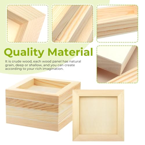 FSWCCK 5 Pack 5 x 5 inch Wood Panel Boards, Unfinished Wood Canvas Panels for Crafts, Painting Canvas, DIY Art Projects, Pouring, Arts Use with Oils, Acrylics - size: 5"X 5" 5 Pack