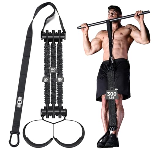 Innstar Pull Up Assistance Bands, Heavy Duty Resistance Band for Pull Up Assist, Adjustable Resistance 165-265lbs with Fabric Feet/Knee Rest, Pull Up Bands Assistance Bands - color: Black 265lbs Resistance