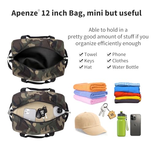Apenze Small Gym Bag,12 inch Carry On Bag - color: Camouflage, size: 12 inch