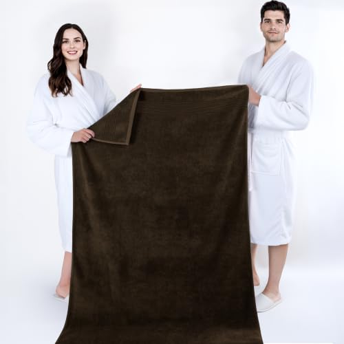 Cotton Paradise 100% 면 터키쉬 타월 세트, 부드럽고 흡수력이 좋은 빠른 건조, 88.9x177.8cm(35x70인치) 목욕 시트 2개 세트, 초콜릿 - color: 초콜릿 브라운, size: 35"x70"