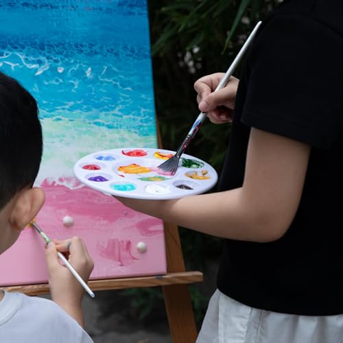 Paint Brushes Set, 24 Pcs Artist Paint Brush Set with Nylon Bristles, Wooden Handles, Roll-Up Canvas Case and Palette Knife for Acrylic, Watercolor, Oil, Gouache, Canvas Painting, Pearl White - color: Pearl White